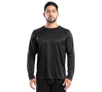 Realtree Men's Heavyweight Fleece Thermal Underwear Top Base Layer, Pitch Black, M