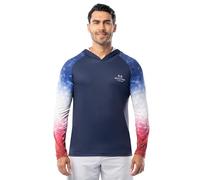 Realtree Men's Long Sleeve Patriotic Performance Fishing Hoodie, Gradiant Ripple, 5XL