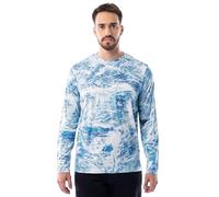 Realtree Men's Long Sleeve Performance T-Shirt, Realtree Aspect/Sky Blue, XL