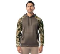 Realtree Men's Performance Raglan Colorblock Fleece Pullover Hoodie Hooded Sweatshirt, APX, L