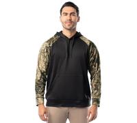 Realtree Men's Performance Raglan Colorblock Fleece Pullover Hoodie Hooded Sweatshirt, Timber, L