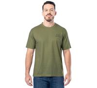 Realtree Mens Short Sleeve Graphic Performance Tee, Moisture Wicking Lightweight T-Shirt for Hunting and Outdoor Lifestyle, Olive/Mountain Bars, Large
