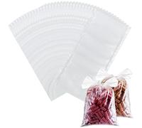 Realure 100 Pcs PVA Bags Carp Fishing Kit Fast Dissolve Water Soluble PVA Bags Pellets Bait Bags for Carp Fishing Bait Carp Fishing Bag Solid Bag Rigs Fishing Accessories Tackle (50mm*100mm)