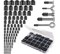 Realure 350pcs Rubber End Caps, 15 Sizes PVC Tube Caps Assortment Kit