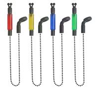 Realure 4 Pcs Light Fishing Bobbins Bite Alarm Bobbins Carp Bobbins Swingers Carp Fishing Bite Indicators for Carp fishing Night fishing Carp Accessories Outdoor Rod Illuminated Red Yellow Blue Green