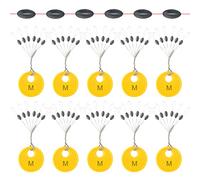 Realure 60 Pcs Fishing Float Stops, 6 in 1 Rubber Float Stops, Oval Black Float Stops for Fishing, Small Float Stops for Coarse Fishing, 0.2-0.33mm Line Stops,Sinker Stops, Size M