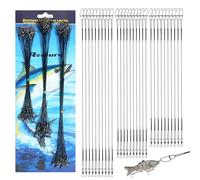 Realure 60Pcs Fishing Leaders, 3 Size Steel Wire Traces for Pike Fishing | Includes 15/20/25cm sizes with 40lb strength, swivels and snaps for pike, predator and saltwater fishing rigs.