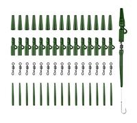 Realure 60Pcs Lead Clips Carp Fishing Kit, Safety Rig Accessories | Includes tail rubbers, anti-tangle sleeves and quick change swivels. ABS box storage for organised rigs with small weights.