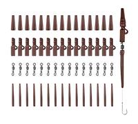 Realure 60Pcs Lead Clips Carp Fishing Kit, Safety Rig Accessories | Includes tail rubbers, anti-tangle sleeves and quick change swivels. ABS box storage for organised rigs with small weights.