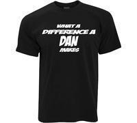 realx What A Difference A Dan Makes Slogan T-Shirt Men's Tops Tees Black S Black L