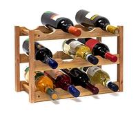 Relaxdays small, bottle rack for 12 bottles of wine, H x W x D: 28 x 21 x 42 cm,