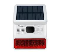 reamhome 1 PCS 433MHZ Wireless Solar Powered Rechargeable Alarm Human Body Sensing Alarm with IP65 Waterproof Function White for Outdoor