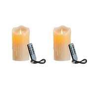 reamhome 2X LED Candles, Flickering Flameless Candles,Rechargeable Candle, Real Wax Candles with Remote Control,12.5cm