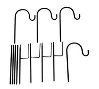 reamhome 4 Pcs Adjustable Shepherd Crook Hooks,Festoon Pole with Base,Garden Border Hook for String Lights,Flower Ball,Plant