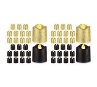 reamhome 48 Packs Gold Flameless Votive Candles Black Glitter LED Tealights Battery Operated Tea Lights Warm Yellow Light Holder