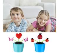 reamhome 4PCS Solar Powered Dancing Bee & Sunflower Toys, Animated Bobblehead Dancer for Home, Office, & Car Decor