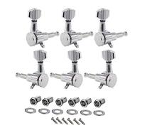 reamhome 6 PCS Electric Guitar String KnobsBack String Lock Fully Closed Guitar Twist Spindles Silver