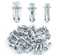 reamhome 90Piece Expansion Screw Petal Nut -20,M5-25,M6-25 Petal Shape Metal Nut, Silver