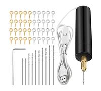 reamhome Electric Resin Drill Set,Including Eye Screws,Twist Drill Bits Tools,Electric Mini Drill for DIY Keychains Crafts Making