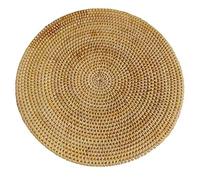 reamhome Handwoven Rattan Placemats,Round Wicker Table Mats, Natural Woven Placemats for Dinner Table,Heat Mats