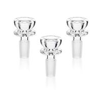REAMIC Bong Bowl 14.5mm Male Glass Joint Thick Glass Ash Catcher for Smoking Bongs (3-Pcs)