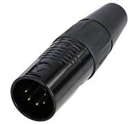 REAN - 5 Pole XLR Plug, Black, Gold Contacts