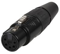 REAN - 5 Pole XLR Plug, Black, Silver Contacts