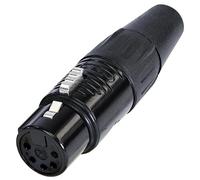 REAN - 5 Pole XLR Socket, Black, Gold Contacts