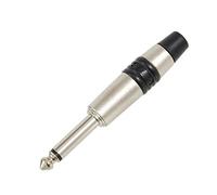 REAN 6.3 mm 2-Pole Mono Jack Plug Coded Nickel-Plated Contact Surfaces NYS224C-0 (2-Pole - Diameter - 6 mm, Silver/Black)