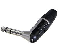 REAN - 6.35mm 1/4" Stereo Jack Plug, 90 Degree, Nickel, Tin Plated Contatcs