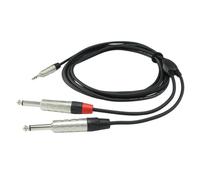 Rean Neutrik 3.5mm TRS Jack to 2 x 1/4" Mono Jack Plugs 1 Metre