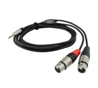 Rean Neutrik 3.5mm TRS Jack to 2 x Female XLR Plugs 1 Metre