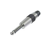 Rean NYS224C-5 Audio Jack Plug 6.35mm Straight Mono 2-Pin Silver