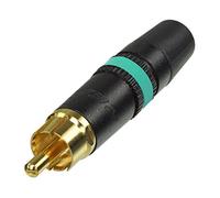 Rean NYS373-5 Phono RCA Connector. Male Jack Plug. Green Marking