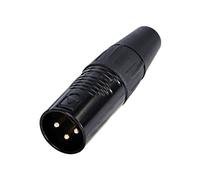 Rean RC3M-B XLR Connector 3-Pin Straight Plug 1pc
