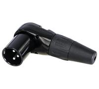 REAN - Right Angle / 90 Degree 3 Pole XLR Plug, Black, Gold Plated Contacts