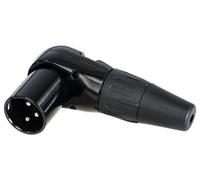 Rean - Right Angle / 90 Degree 3 Pole Xlr Plug, Black, Silver Plated Contacts