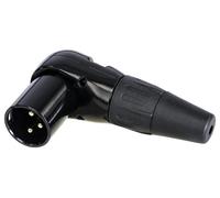 REAN - Right Angle / 90 Degree 3 Pole XLR Plug, Black, Silver Plated Contacts