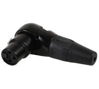 REAN - Right Angle / 90 Degree 3 Pole XLR Socket, Black, Gold Plated Contacts