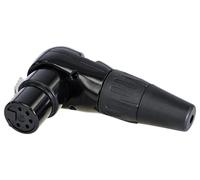 REAN - Right Angle / 90 Degree 5 Pole XLR Socket, Black, Gold Plated Contacts