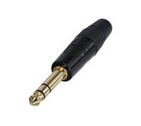 REAN RP3C-B JACK PLUG, 6.35MM, 3P, BLACK / GOLD