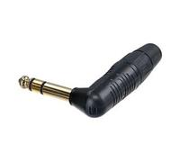 REAN RP3RC-B JACK PLUG, 6.35MM, 3P, R/A, BLACK / GOLD