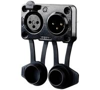 Rean RRX3MF-Z-012-1 XLR Connector 3-Pin Socket IP65 Black Airtight 1pc
