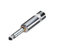REAN Silver NYS224S 6.35 mm 2 Pole Switched Mono Metal Jack Plug