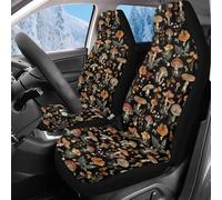 Reanaysto Car Seat Covers for Front Seats Only Auto Interior Accessories Protetors 2 PCS Mushroom Print Car Mat Covers Universal Fit for Most Cars SUV Van Truck