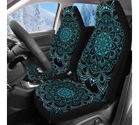 Reanaysto Car Seat Covers Front Seats, Blanket Cloth Seat Covers 2 Pack, All Weather Mandala Lotus Car Seats Cover Comfort & Protection for Truck,SUV,Sedan,Van