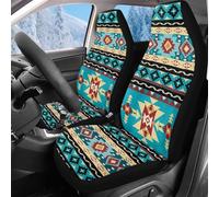 Reanaysto Front Car Seat Cover - 2-Pack Southwest Aztec Bucket Auto Front Seat Protectors Universal for SUVs, Trucks, Cars, Breathable & Stylish Car Accessories Cushions