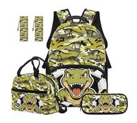 Reanaysto Girls Backpack and Lunch Box Set, Camo Skeleton 5-Piece Middle School Backpack for Girls with Lunch Bag & Pencil Case & 2 Bookmarks, Durable Daily School Essential Set for Kids