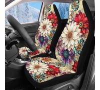 Reanaysto Mandala Car Seat Covers Front Seats 2 Packs, Soft Plush Auto Seat Protectors, Universal Vehicle Split Cushion Cover, Driver Interior Accessories Decor for Car, Truck, SUV