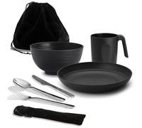 Reanea Camping Utensils Mess Kit for Travel, Picnic, Outdoor - Includes Knife, Spoon, Fork Cutlery Set, Cup, Bowl, Plate - Camping Essentials for 1